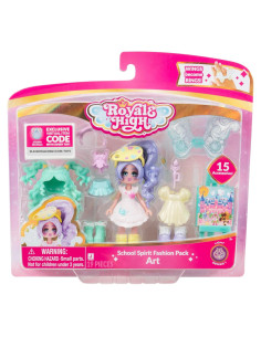 Muñeca Royale High 3" con 15 Accesorios y Alas Anillo
