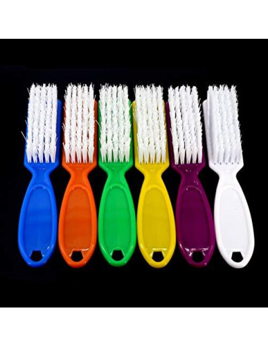 6 Cepillos de Uñas con Mango Agarre SQULIGT - Colores Variados