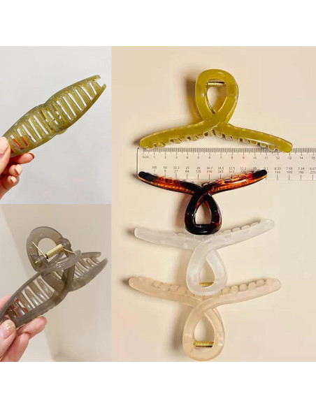 Pinzas de Pelo Grande FAELBATY - 4 Colores, 13x5.5 cm Pinzas de Pelo Grande FAELBATY - 4 Colores, 13x5.5 cm