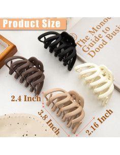 4 Clips de Garra de Pulpo Seneeel para Pelo Grueso 9.65 cm 2