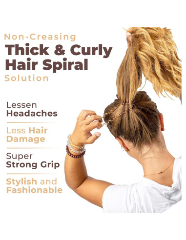 Tiras de Cabello en Espiral Basic Concepts - 10 Piezas, Marrón