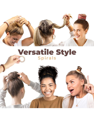 Tiras de Cabello en Espiral Basic Concepts - 10 Piezas, Marrón