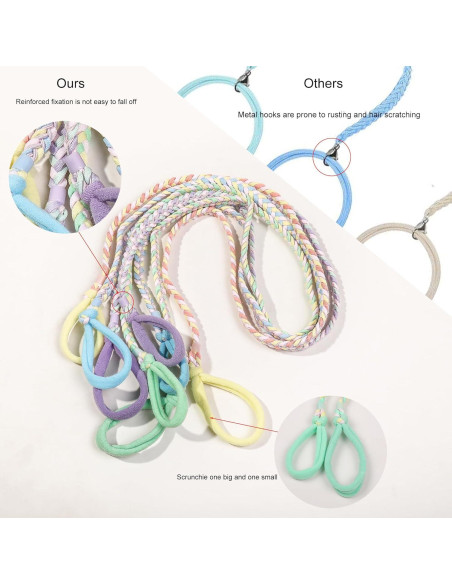 Tiras de cabello elásticas deportivas Ivyu - 4 colores trenzados