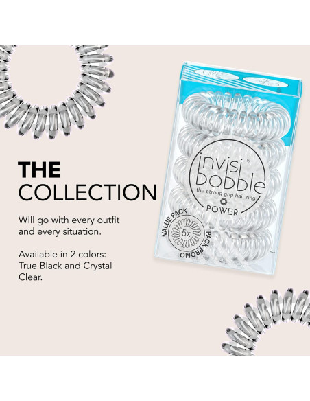 Invisibobble Power - 5 Gomas de Pelo Transparentes Cristal Invisibobble Power - 5 Gomas de Pelo Transparentes Cristal