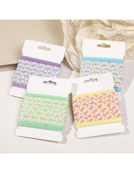 Tiras de cabello elásticas deportivas Ivyu - 4 colores trenzados