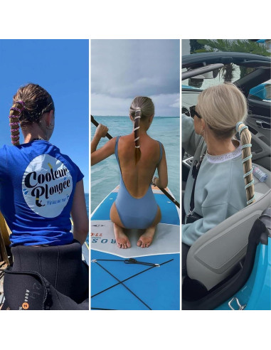 Tiras de cabello elásticas deportivas Ivyu - 4 colores trenzados