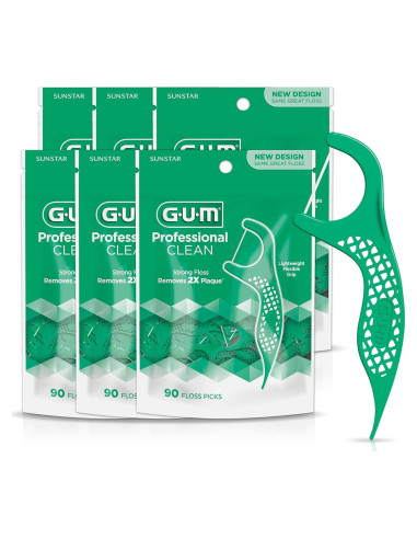 Palillos de Hilo Dental GUM Profesional Sabor Menta 90 Unidades