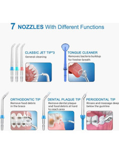 Puntas de chorro de agua TUREWELL para irrigador bucal 7PCS 2