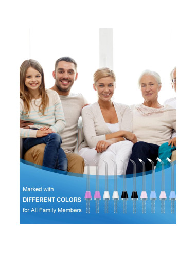 Juego de 10 Puntas de Repuesto MySmile para Irrigador Oral