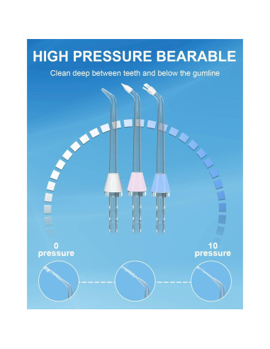 Juego de 10 Puntas de Repuesto MySmile para Irrigador Oral