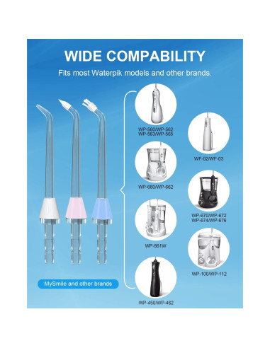 Juego de 10 Puntas de Repuesto MySmile para Irrigador Oral