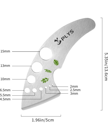 Deshojadora de Hierbas Plys de Acero Inoxidable 9 Agujeros