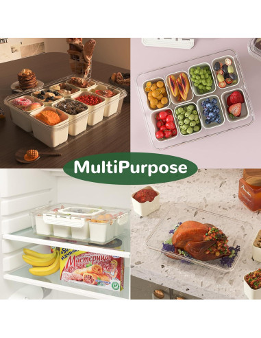 Bandeja de Servicio Dividida REBECAT 8 Compartimentos Beige