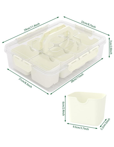 Bandeja de Servicio Dividida REBECAT 8 Compartimentos Beige