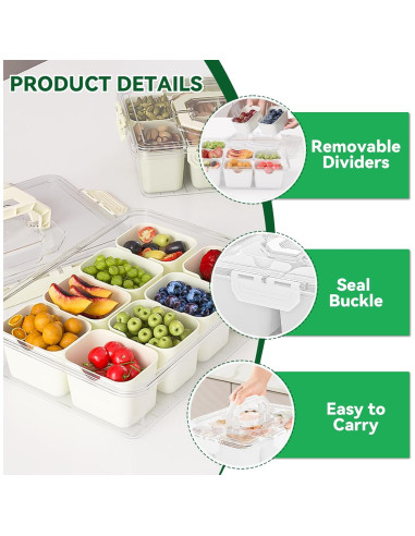 Bandeja de Servicio Dividida REBECAT 8 Compartimentos Beige