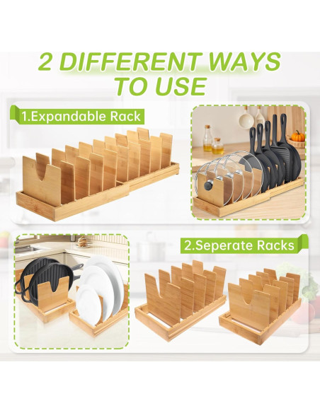 Organizador de Ollas y Sartenes ITDYB de Bambú Expandible