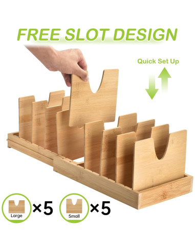 Organizador de Ollas y Sartenes ITDYB de Bambú Expandible