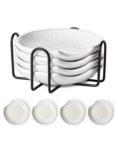 Soporte para Cuchara LE TAUCI Cerámica 4 Piezas + Soporte Metal