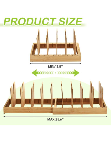 Organizador de Ollas y Sartenes ITDYB de Bambú Expandible