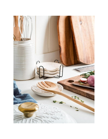 Soporte para Cuchara LE TAUCI Cerámica 4 Piezas + Soporte Metal