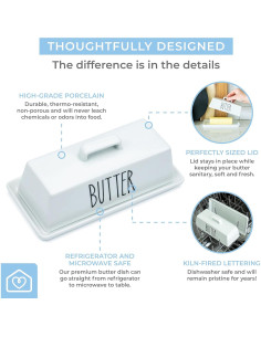 Plato de Mantequilla Heartland Home con Tapa y Mango 19.3x9.7cm 2