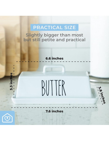 Plato de Mantequilla Heartland Home con Tapa y Mango 19.3x9.7cm