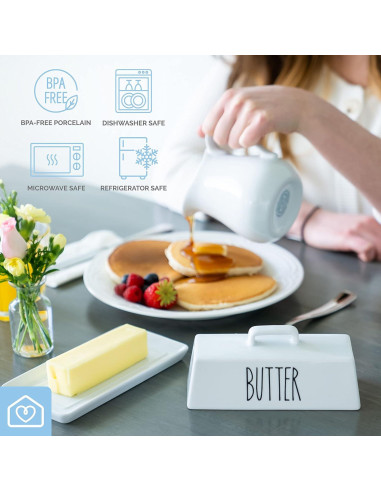 Plato de Mantequilla Heartland Home con Tapa y Mango 19.3x9.7cm