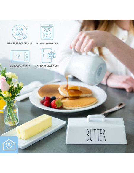 Plato de Mantequilla Heartland Home con Tapa y Mango 19.3x9.7cm