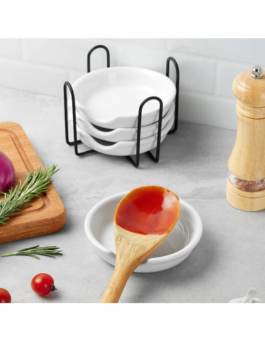 Set de 4 Soportes de Cuchara Cerámica Gencywe 12.2 cm