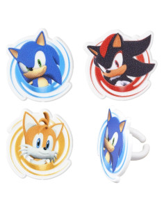 Anillos para Cupcakes DecoPac Sonic the Hedgehog - 24 Piezas