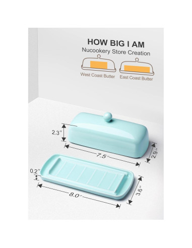 Plato de Mantequilla Nucookery Cerámica con Tapa Antideslizante