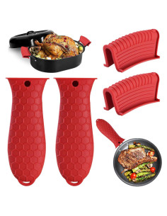 Paquete de 4 fundas de silicona Dazzhues para mangos de sartenes
