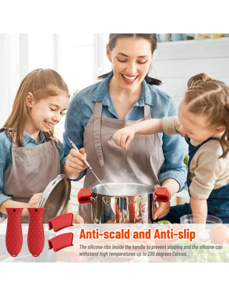 Paquete de 4 fundas de silicona Dazzhues para mangos de sartenes