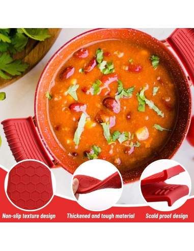 Paquete de 4 fundas de silicona Dazzhues para mangos de sartenes