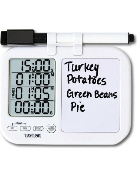 Temporizador Digital Taylor 5849 con Pizarra Blanca 4 Eventos