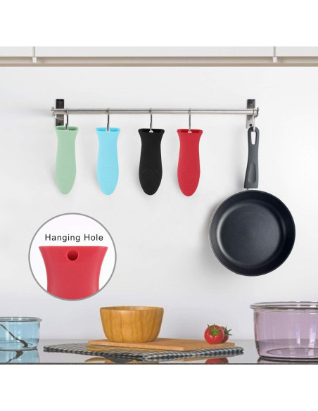 Cubierta de Mango de Silicona OYSIR - 4 Piezas Resistentes al Calor