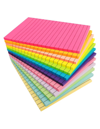 Paquete de 12 Notas Adhesivas Rayadas NESCCI 10x15 cm