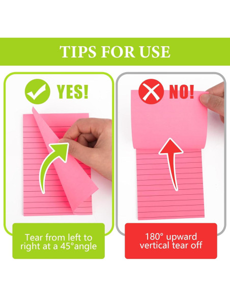 Paquete de 12 Notas Adhesivas Rayadas NESCCI 10x15 cm