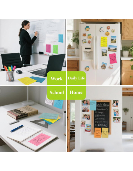 Paquete de 12 Notas Adhesivas Rayadas NESCCI 10x15 cm