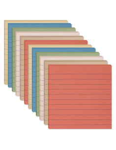 Notas Adhesivas Rayadas HCTBN 10.16x10.16 cm Vintage - Paquete de 12