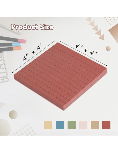 Notas Adhesivas Rayadas HCTBN 10.16x10.16 cm Vintage - Paquete de 12