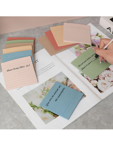 Notas Adhesivas Rayadas HCTBN 10.16x10.16 cm Vintage - Paquete de 12