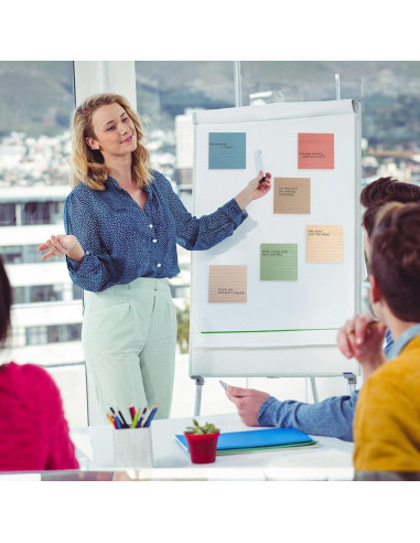 Notas Adhesivas Rayadas HCTBN 10.16x10.16 cm Vintage - Paquete de 12