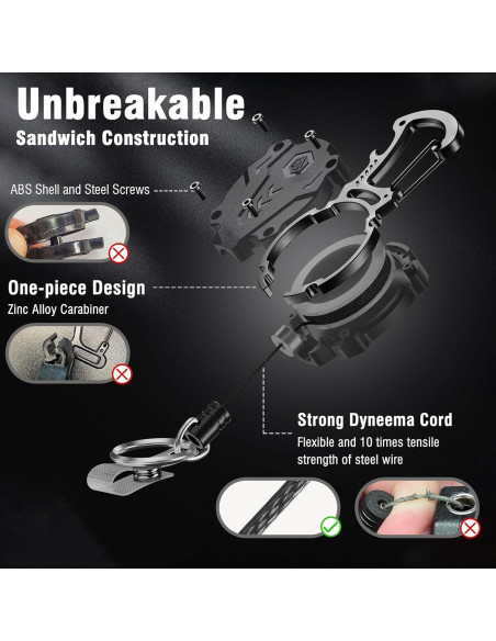 Llavero Retráctil Autonomier 2 Pack, 31" Dyneema, 25oz