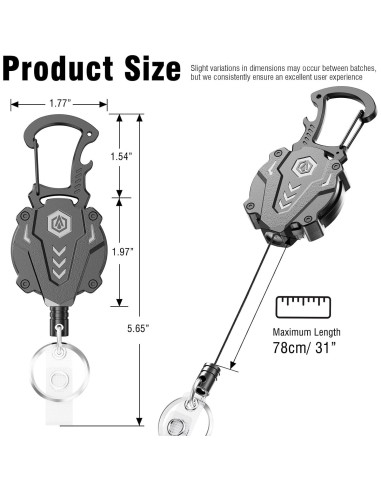 Llavero Retráctil Autonomier 2 Pack, 31" Dyneema, 25oz