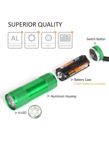 Set de 20 Lámparas de Mano LED FASTPRO 6 LEDs Aluminio