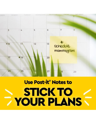 Notas Post-it Amarillas Canario 7.6x7.6 cm 18 Blocs 100 Hojas