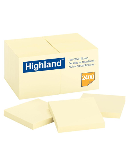 Notas Adhesivas 3M Highland Amarillo 7.6x7.6 cm Set 24