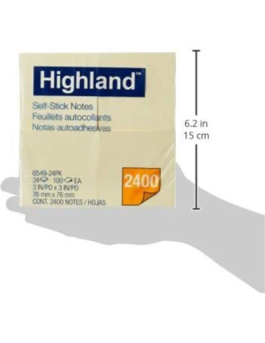 Notas Adhesivas 3M Highland Amarillo 7.6x7.6 cm Set 24