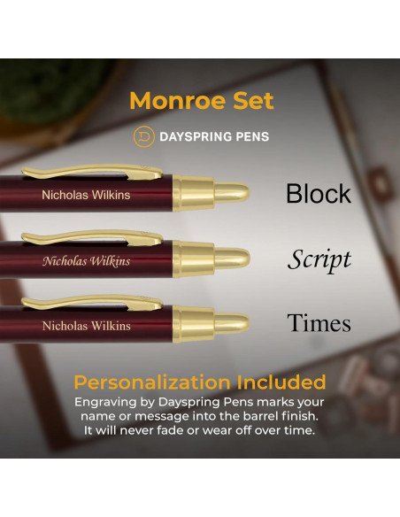 Conjunto de Bolígrafo y Lápiz Grabado Dayspring Rojo Conjunto de Bolígrafo y Lápiz Grabado Dayspring Rojo